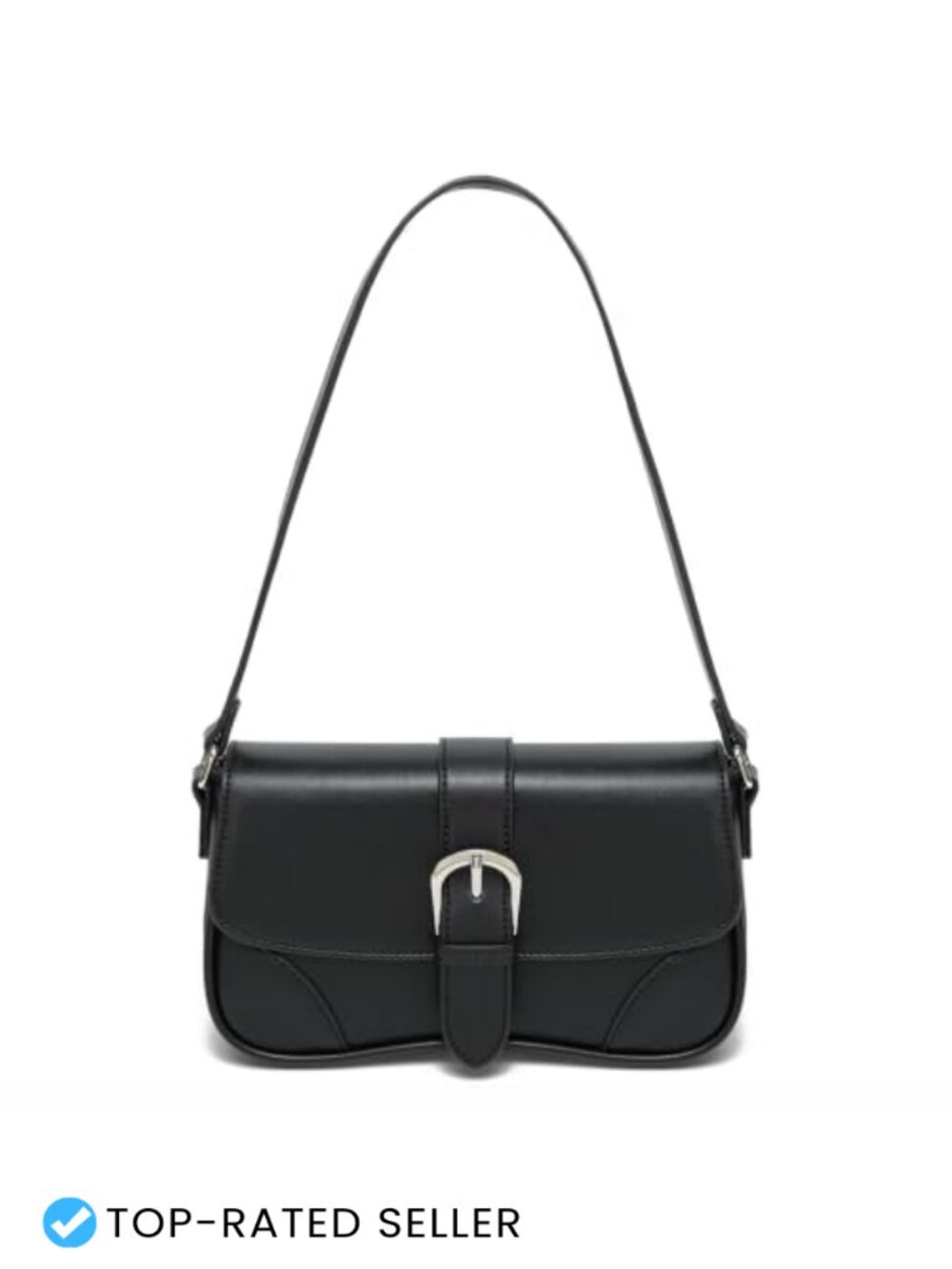 Small Vegan Faux Leather Shoulder Bag Y2K Retro Underarm Purse